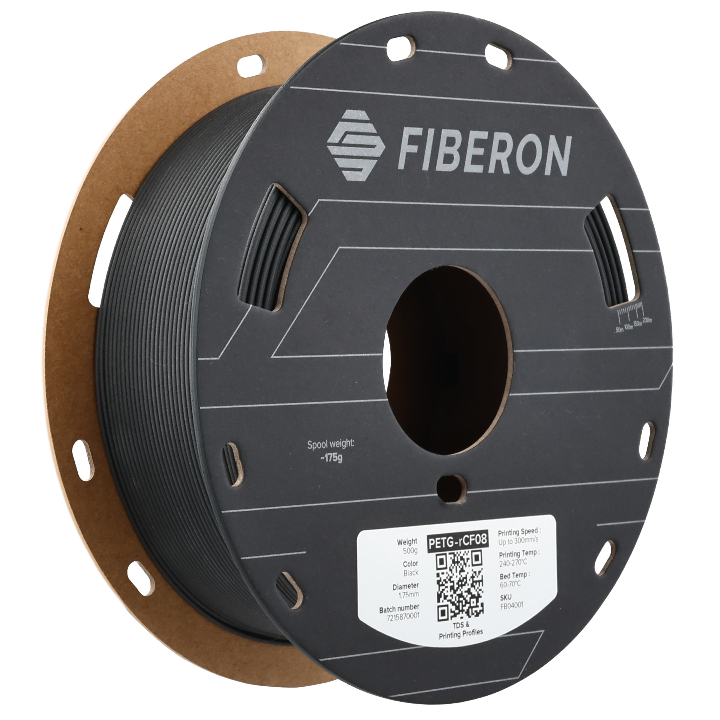 Polymaker Fiberon PETG-rCF08 Black 1.75 mm 500gr