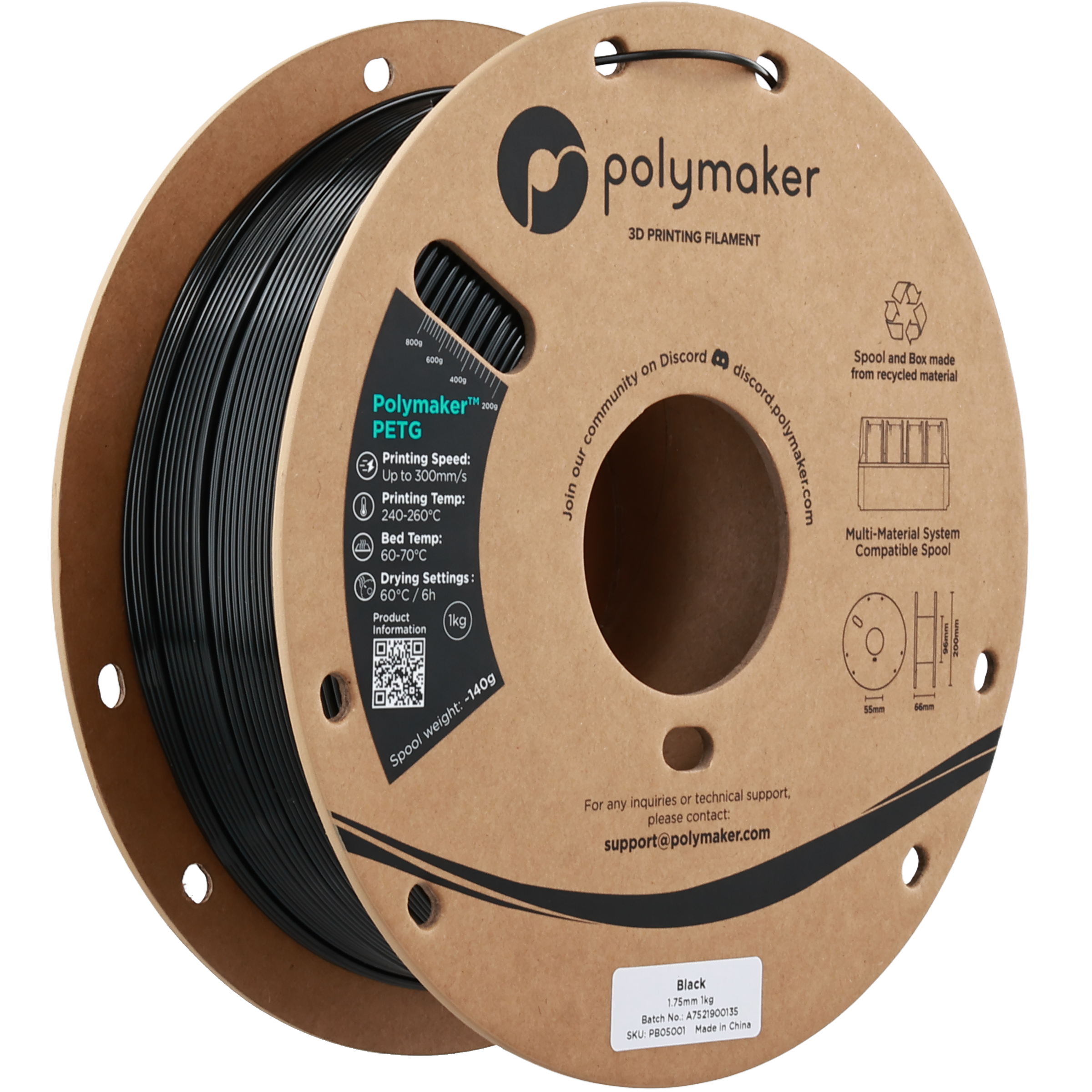 Polymaker PETG Black 1.75 mm 1KG