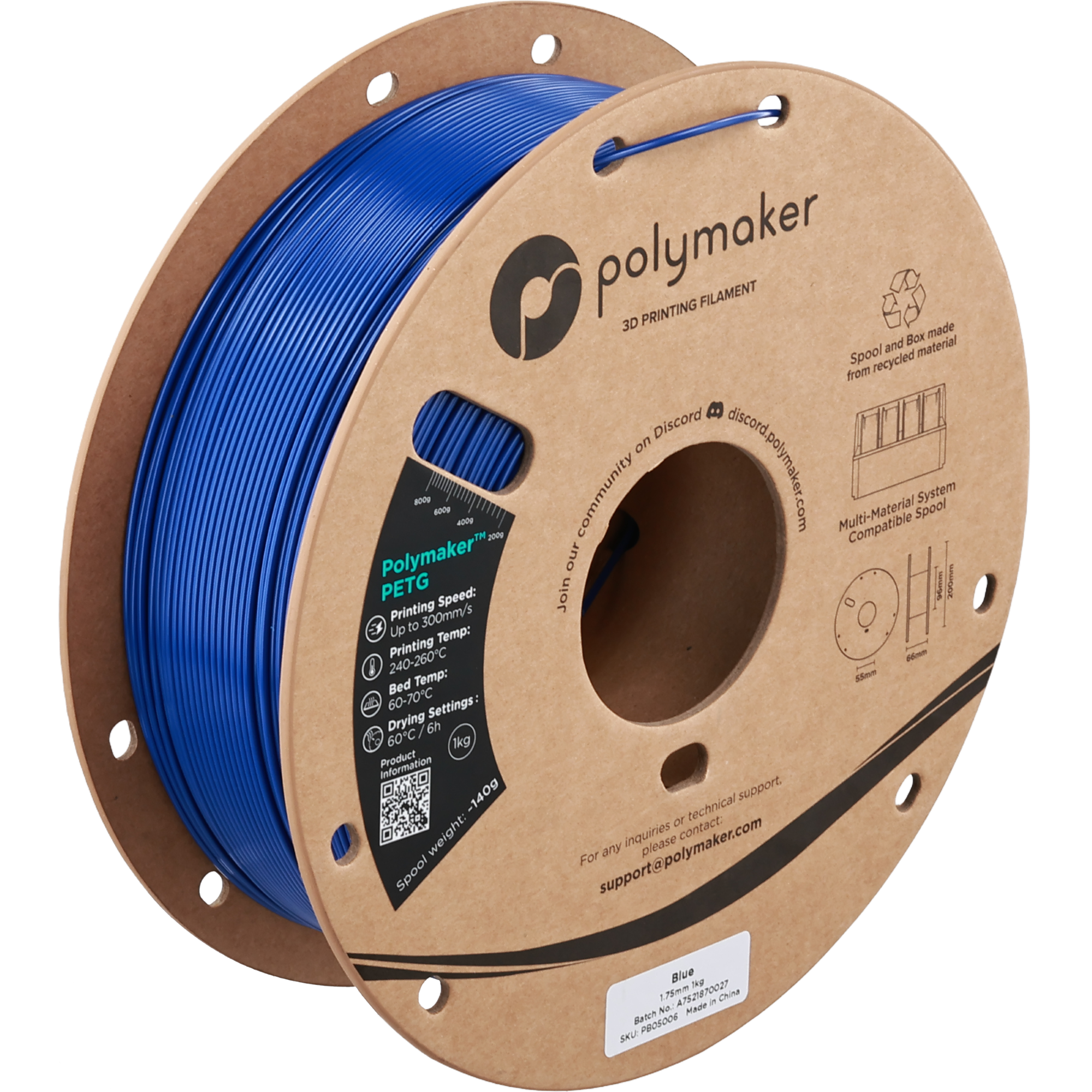Polymaker PETG Blue 1.75 mm 1KG