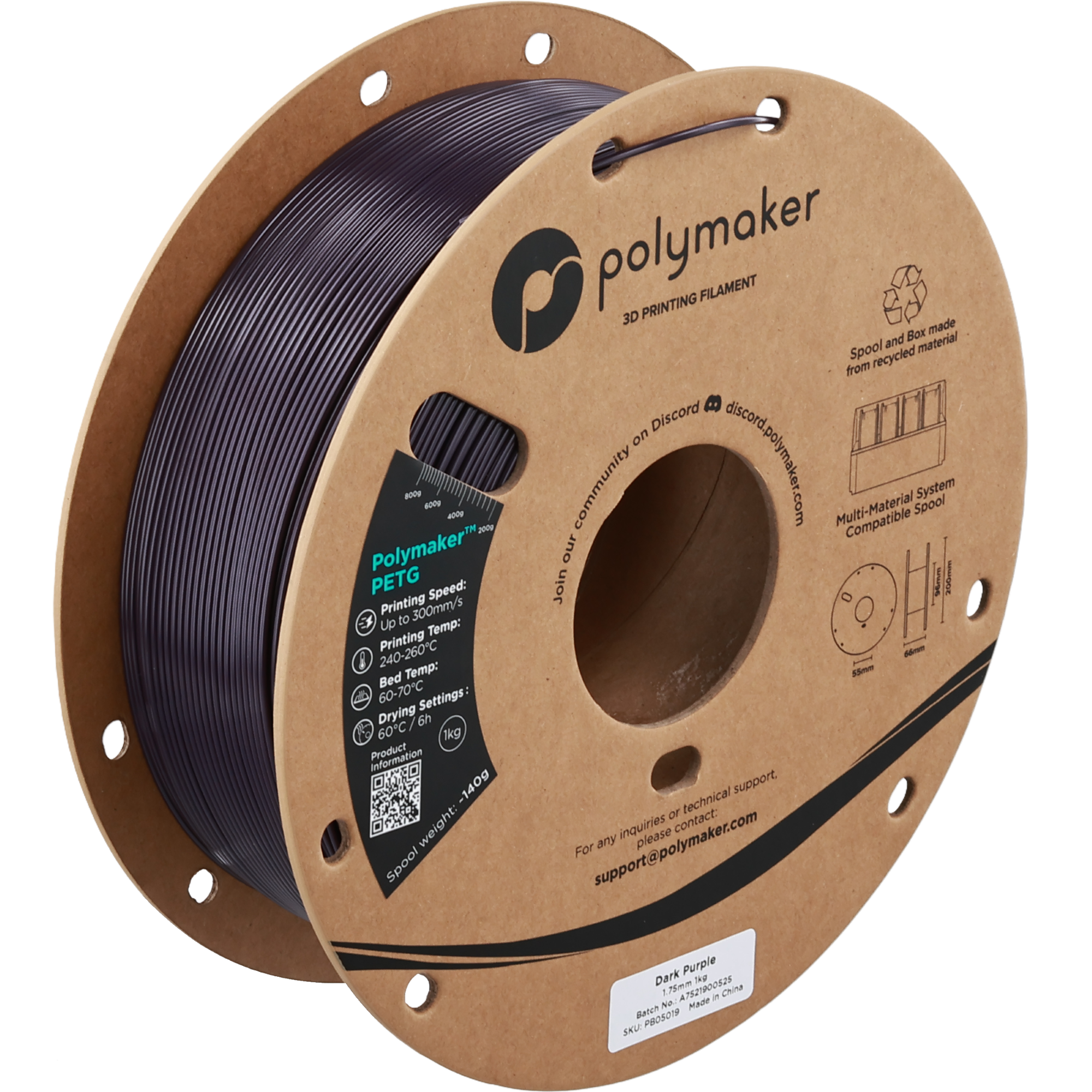 Polymaker PETG Dark Purple 1.75 mm 1KG