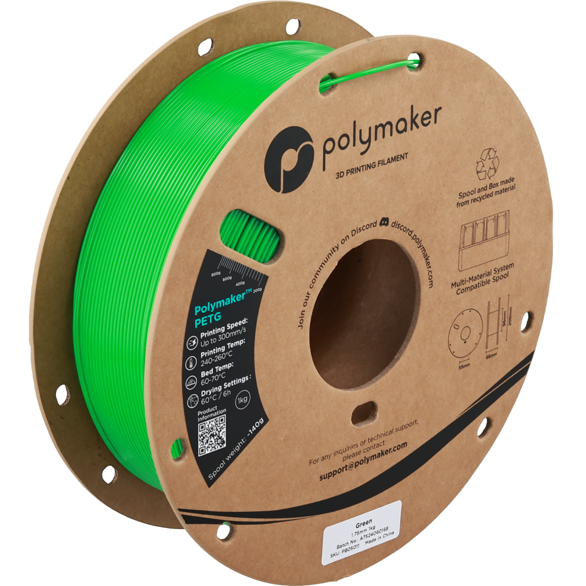 Polymaker PETG Green 1.75 mm 1KG