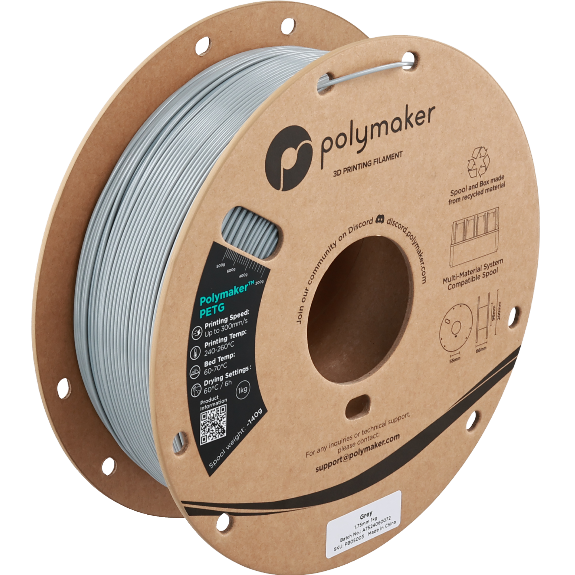 Polymaker PETG Grey 1.75 mm 1KG