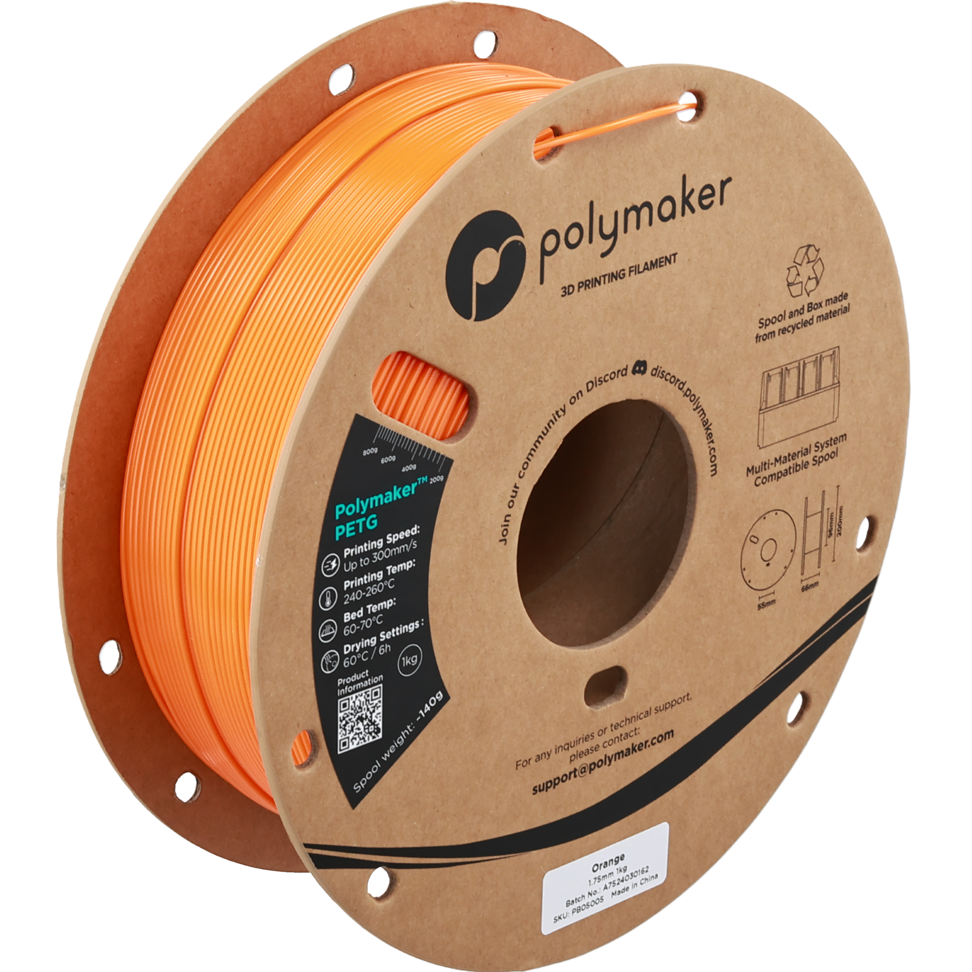 Polymaker PETG Orange 1.75 mm 1KG