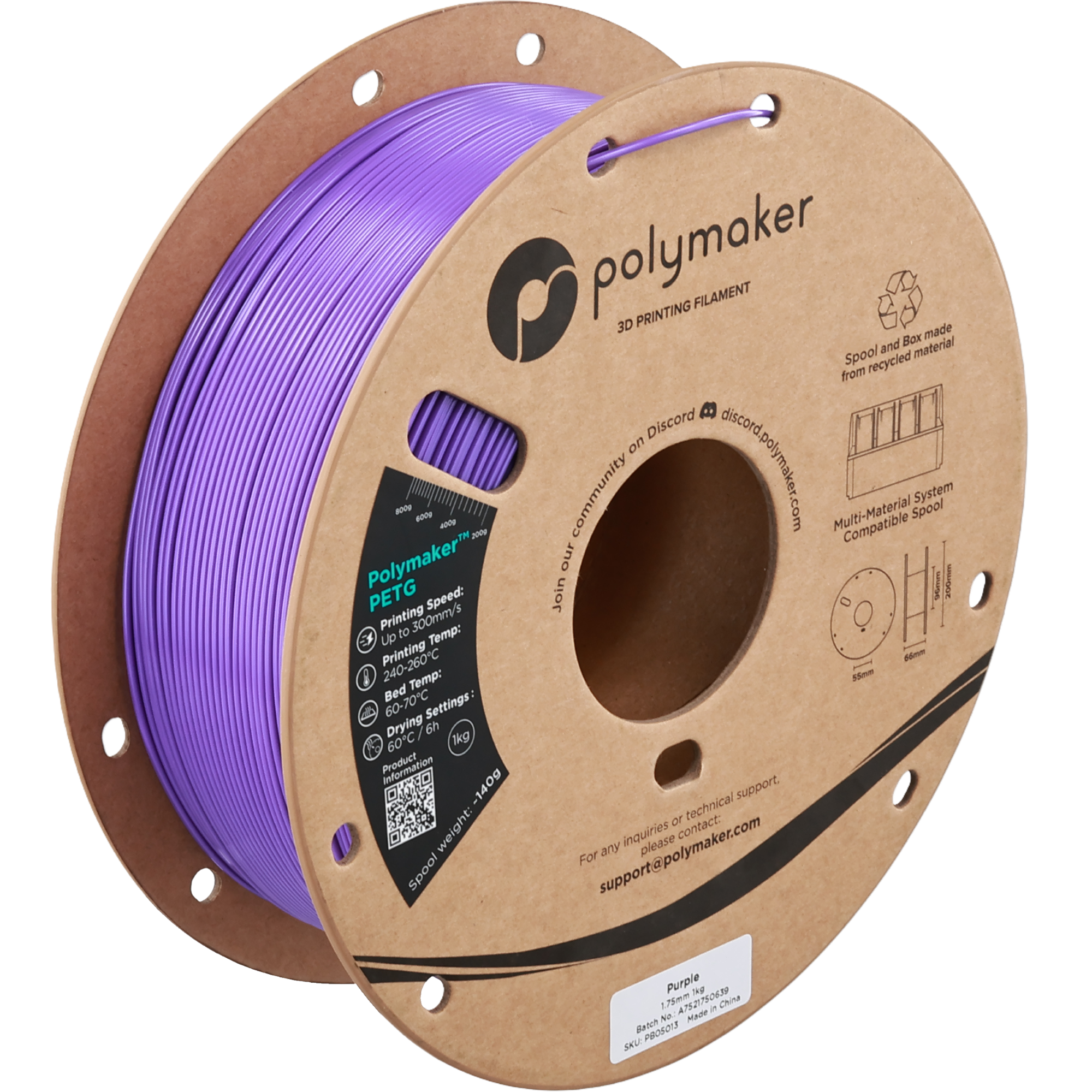Polymaker PETG Purple 1.75 mm 1KG