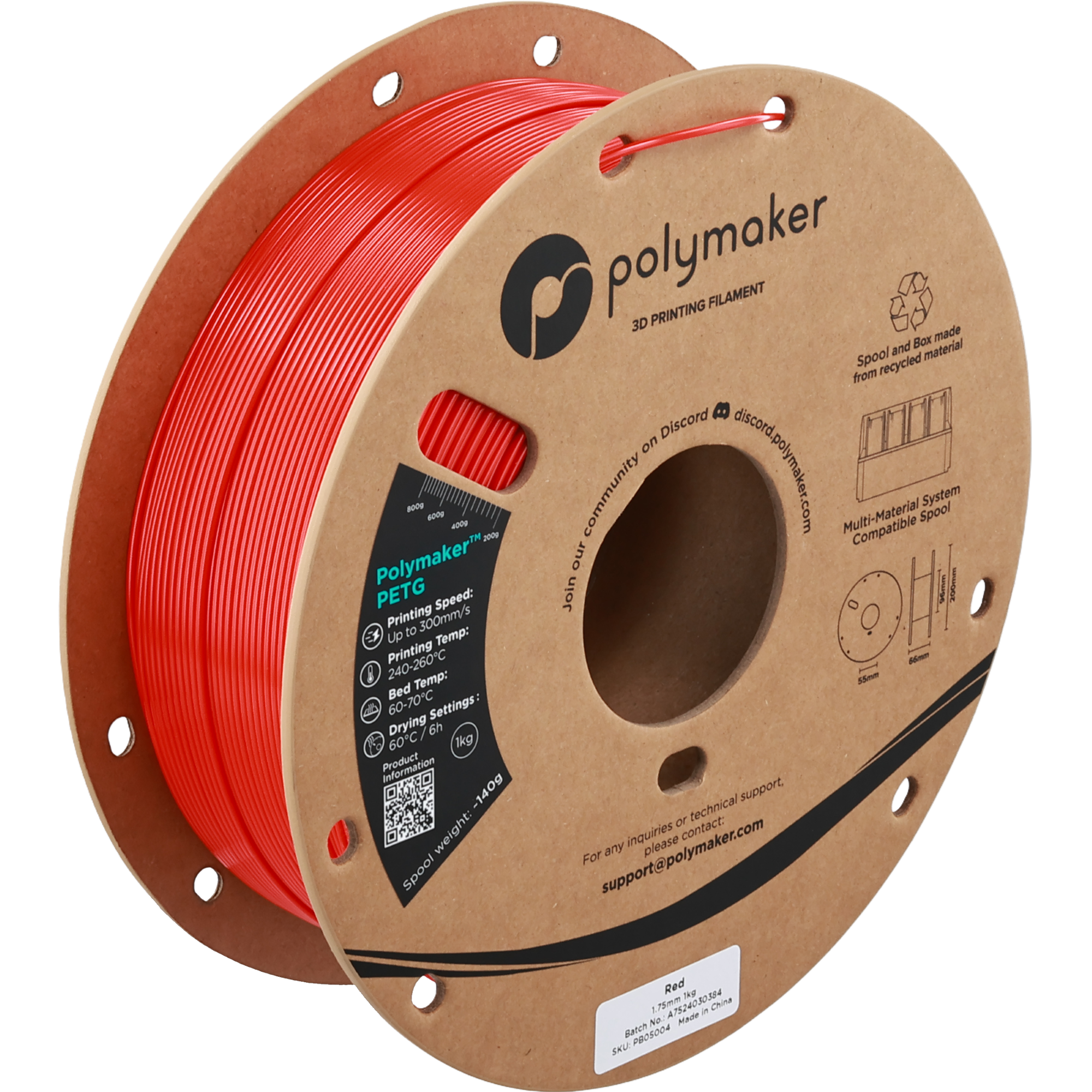 Polymaker PETG Red 1.75 mm 1KG