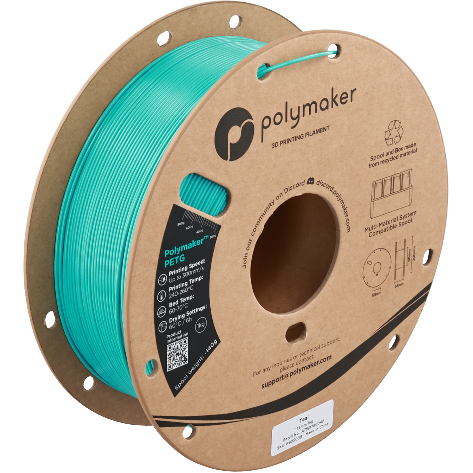 Polymaker PETG Teal 1.75 mm 1KG