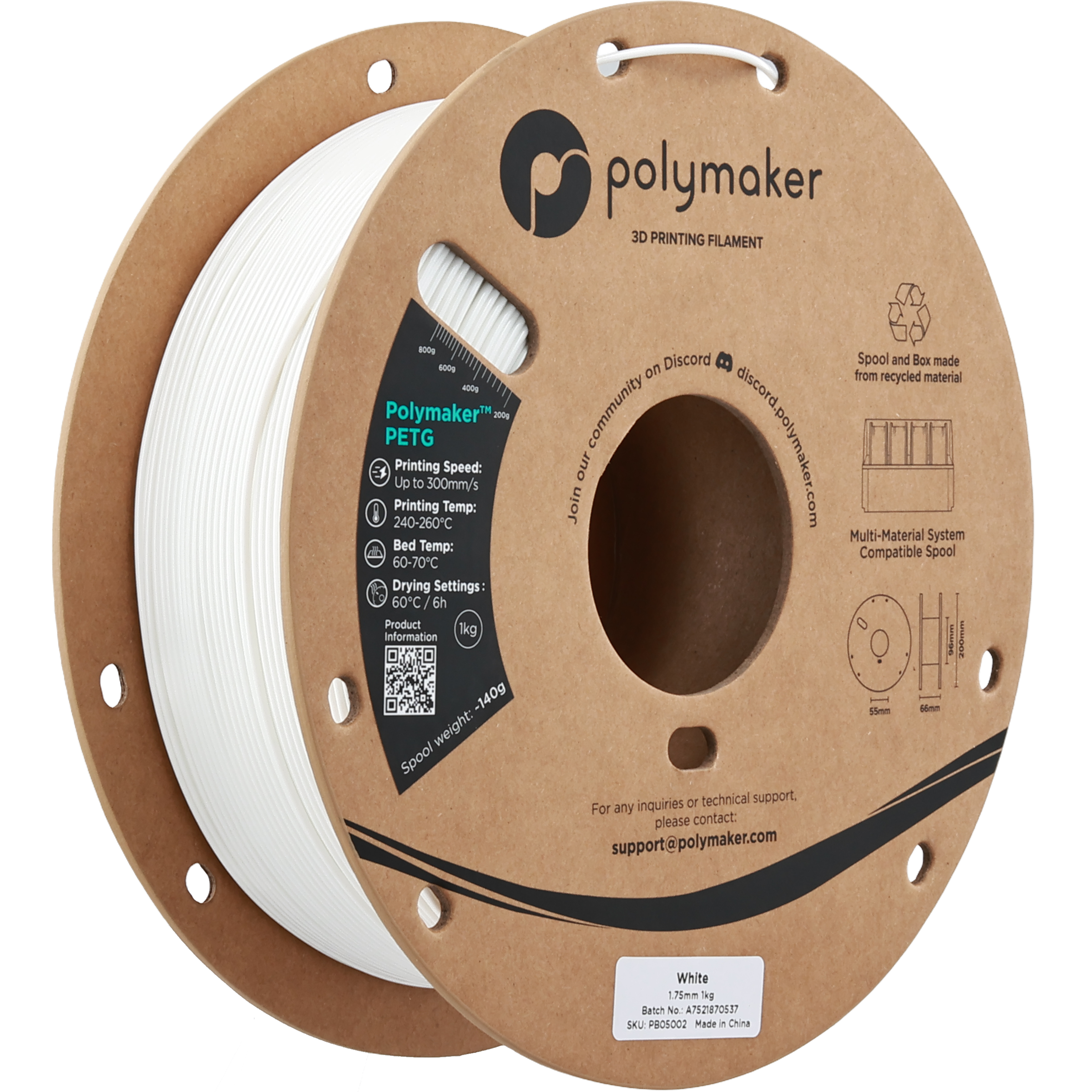 Polymaker PETG White 1.75 mm 1KG