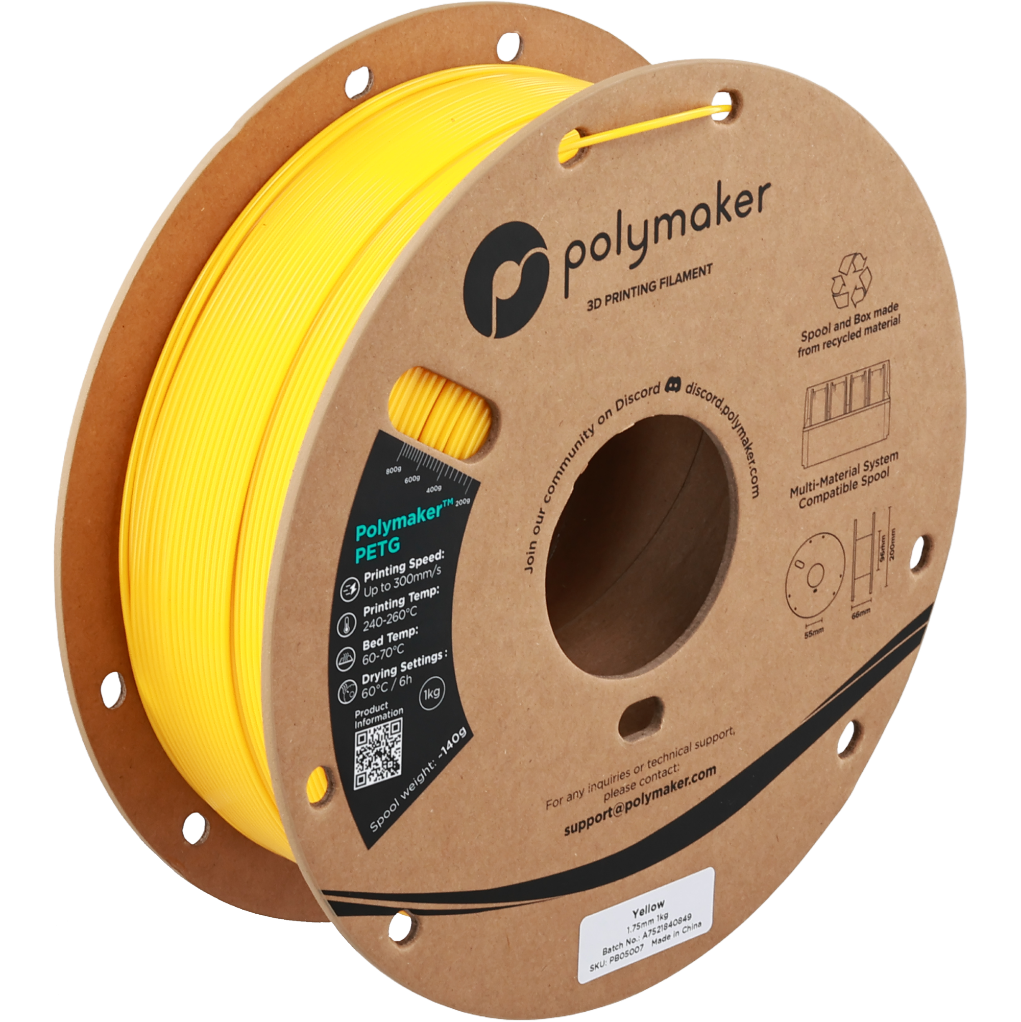 Polymaker PETG Yellow 1.75 mm 1KG