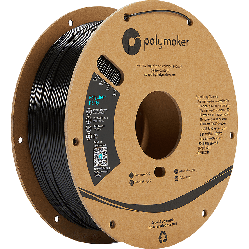 Polymaker PolyLite PETG Black 1.75 mm 1KG