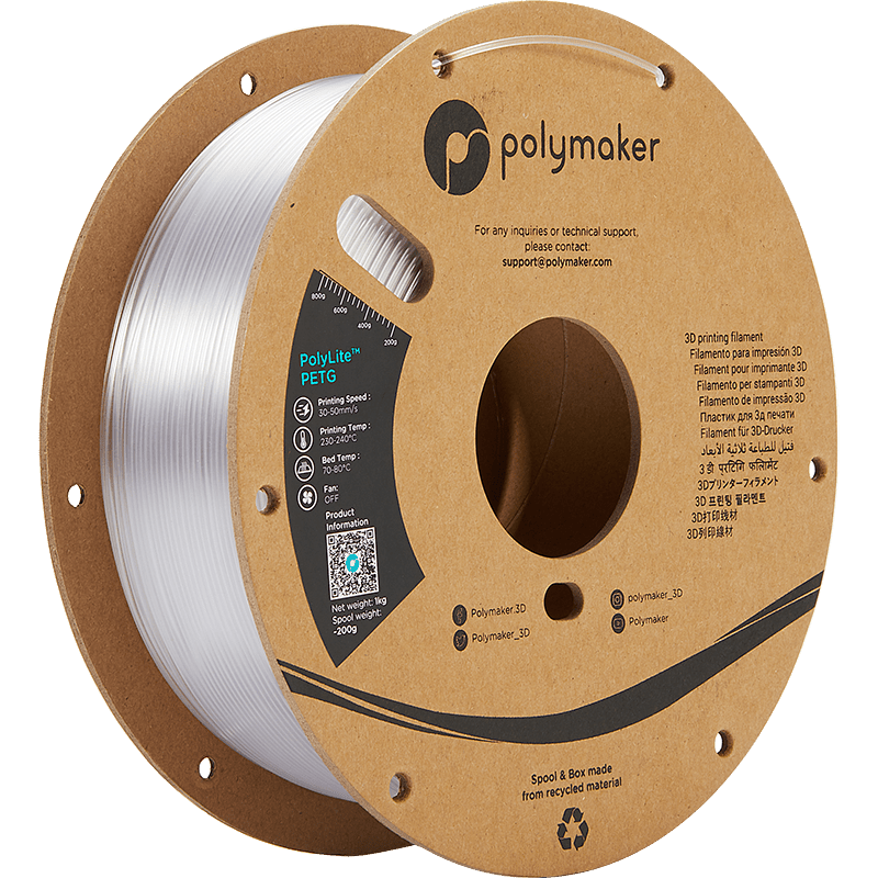 Polymaker PolyLite PETG Clear 1.75 mm 1KG