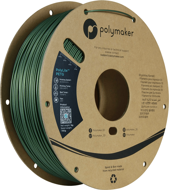Polymaker PolyLite PETG Dark Green 1.75 mm 1KG