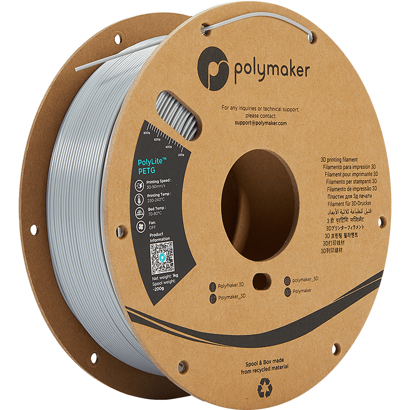 Polymaker PolyLite PETG Grey 1.75 mm 1KG