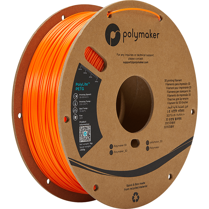 Polymaker PolyLite PETG Orange 1.75 mm 1KG