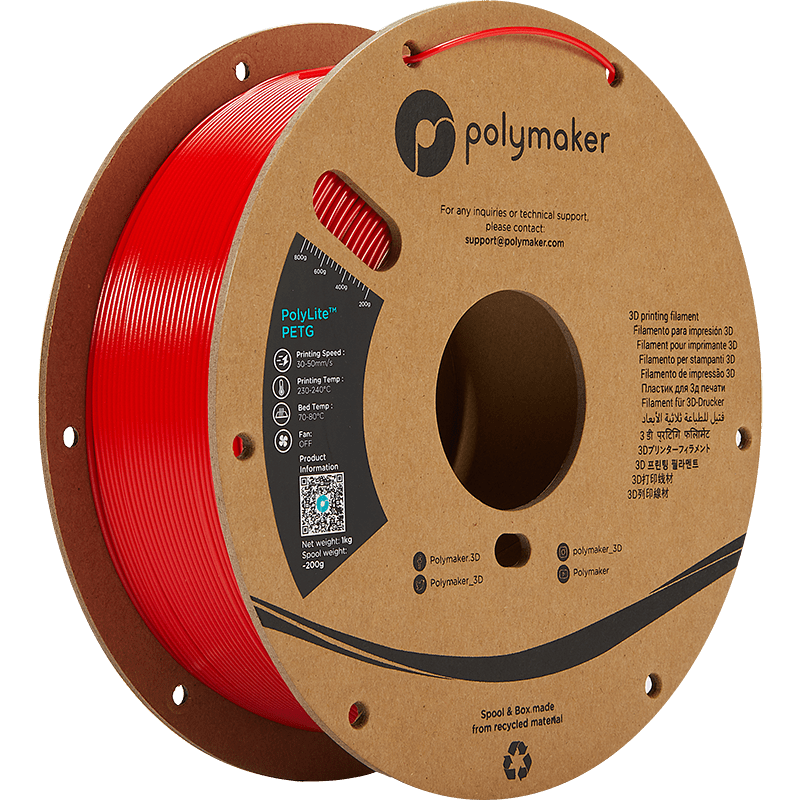 Polymaker PolyLite PETG Red 1.75 mm 1KG