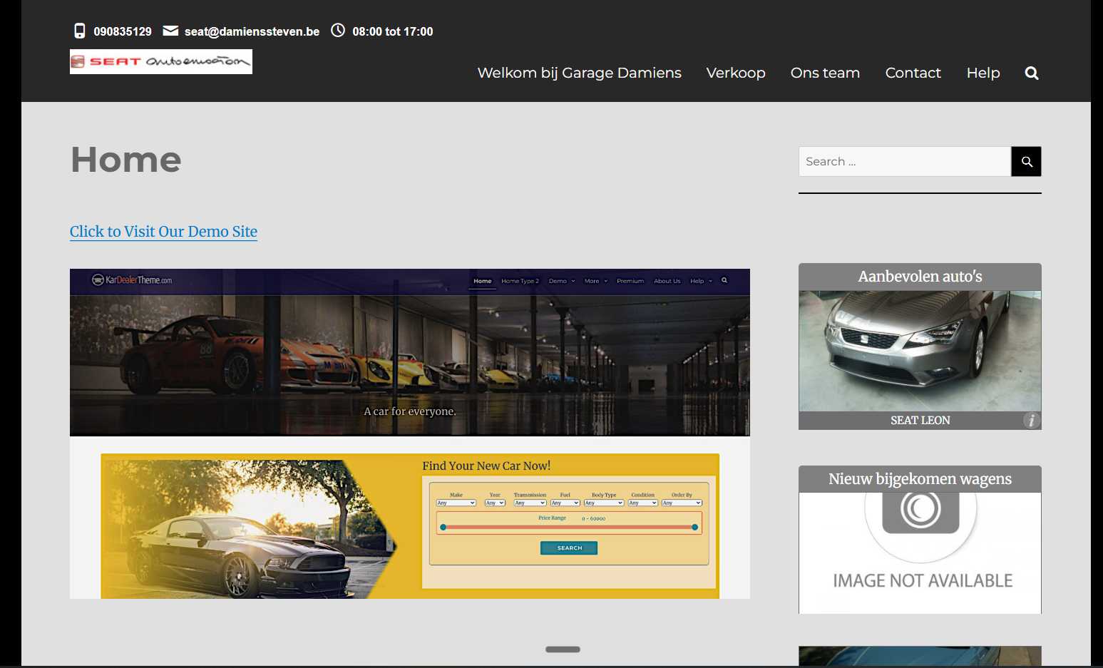 Screenshot Garage Damiens – Carrosserie herstelling alle merken.